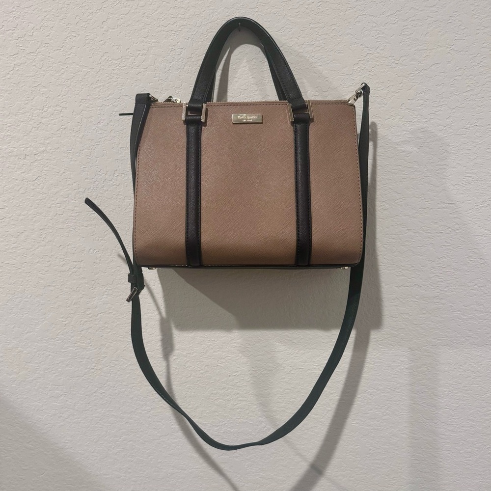 Kate Spade Two-Tone Satchel Bag with Crossbody Strap